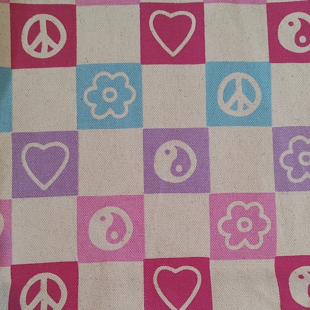 Peace Sign Canvas Satchel - Picture 3 of 6